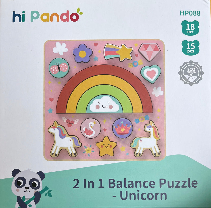 2 in 1 Balance Puzzle - Unicorns