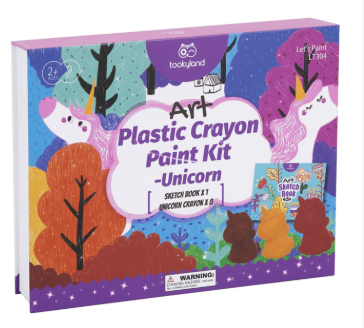 Plastic Crayon Paint Kit - Unicorn