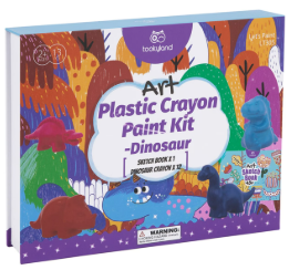 Plastic Crayon Paint Kit - Dinosaur