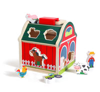 Shape Sorter Barn Red