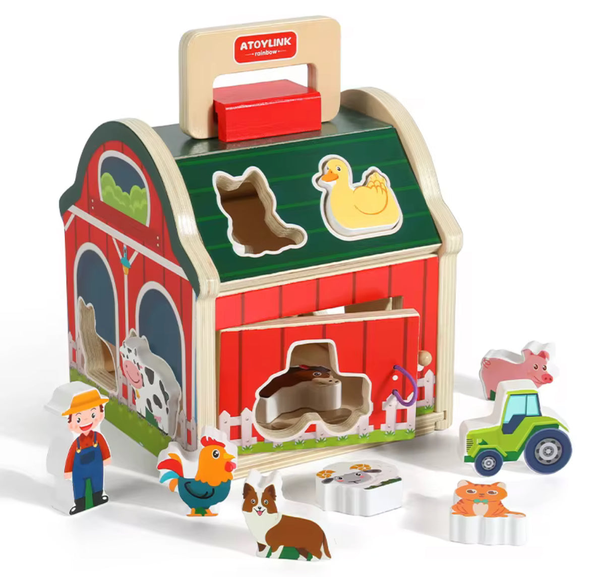 Shape Sorter Barn Red